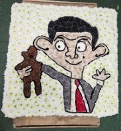 Mr Bean Funeral Pillow Tribute