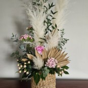 Floral Wicker Basket